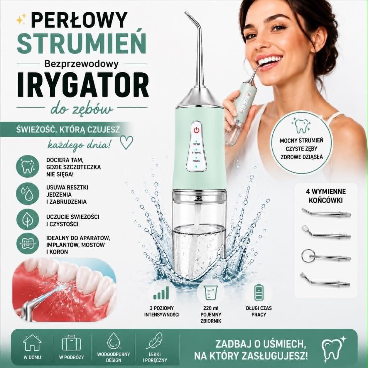 🌊Perłowy Strumień-Bezdotykowy Irygator do Zębów 🌊
