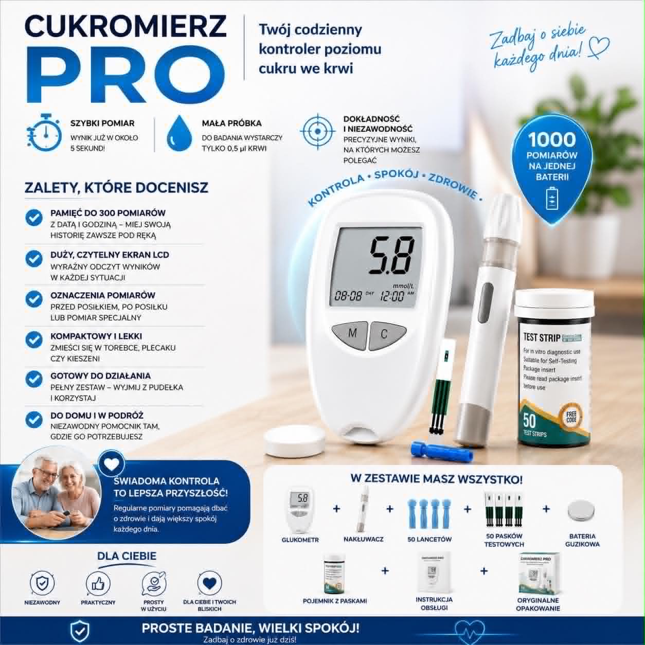 🩸CukroMierz PRO – Szybki pomiar poziomu glukozy🩸