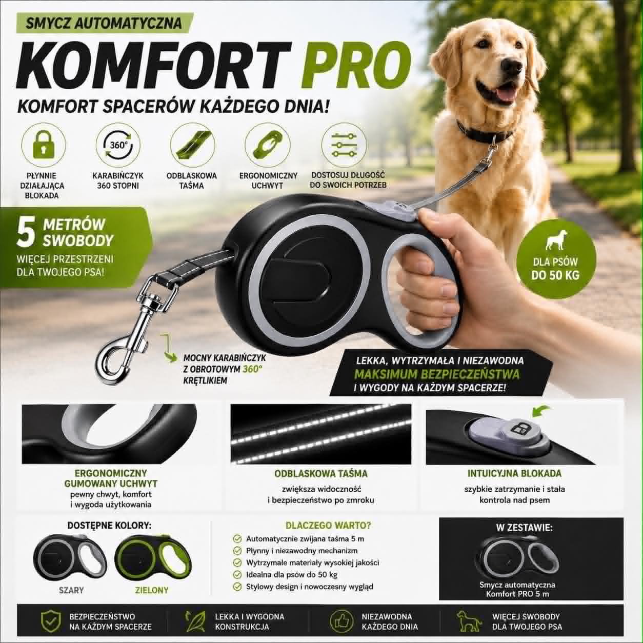 🦮Smycz Automatyczna Komfort PRO🦮