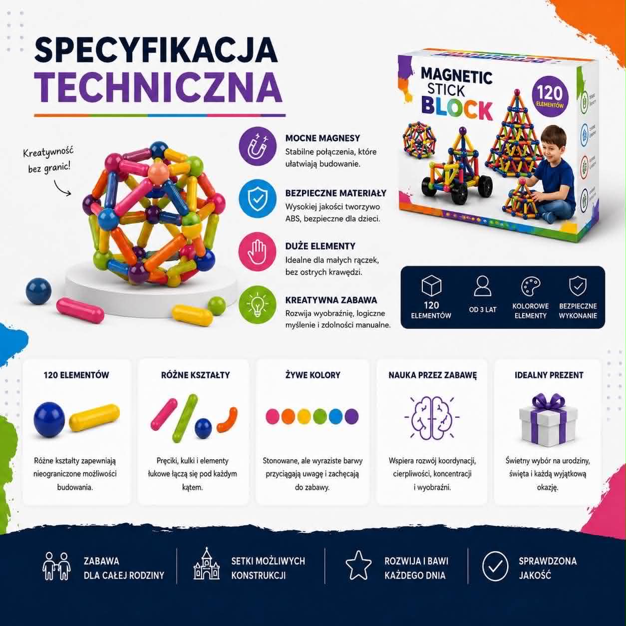 🧲Magiczne Klocki Magnetyczne XL🧲
