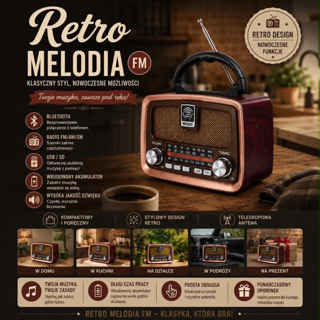🎶RETRO MELODIA FM-RADIO PRZENOŚNE🎶