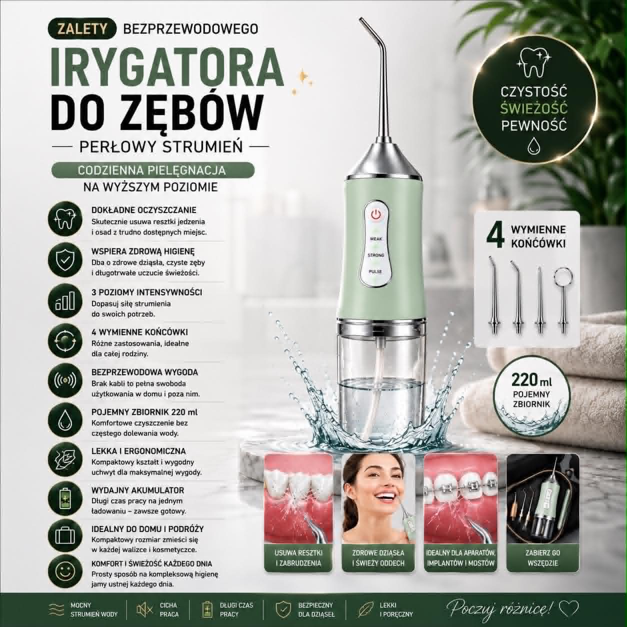 🌊Perłowy Strumień-Bezdotykowy Irygator do Zębów 🌊