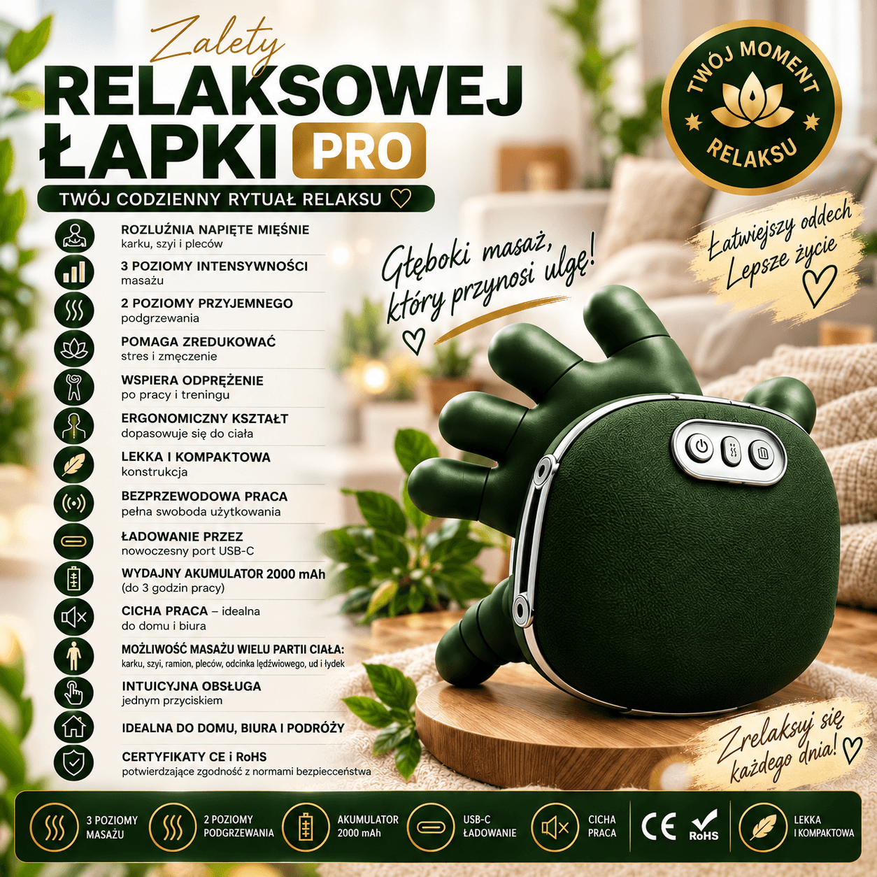 ⭐ZALETY RELAKSOWEJ ŁAPKI PRO⭐