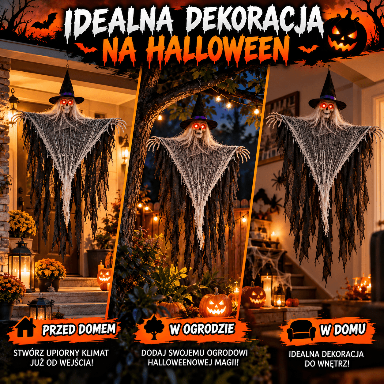 🎃 Idealna dekoracja do domu, ogrodu i na Halloween! 👻