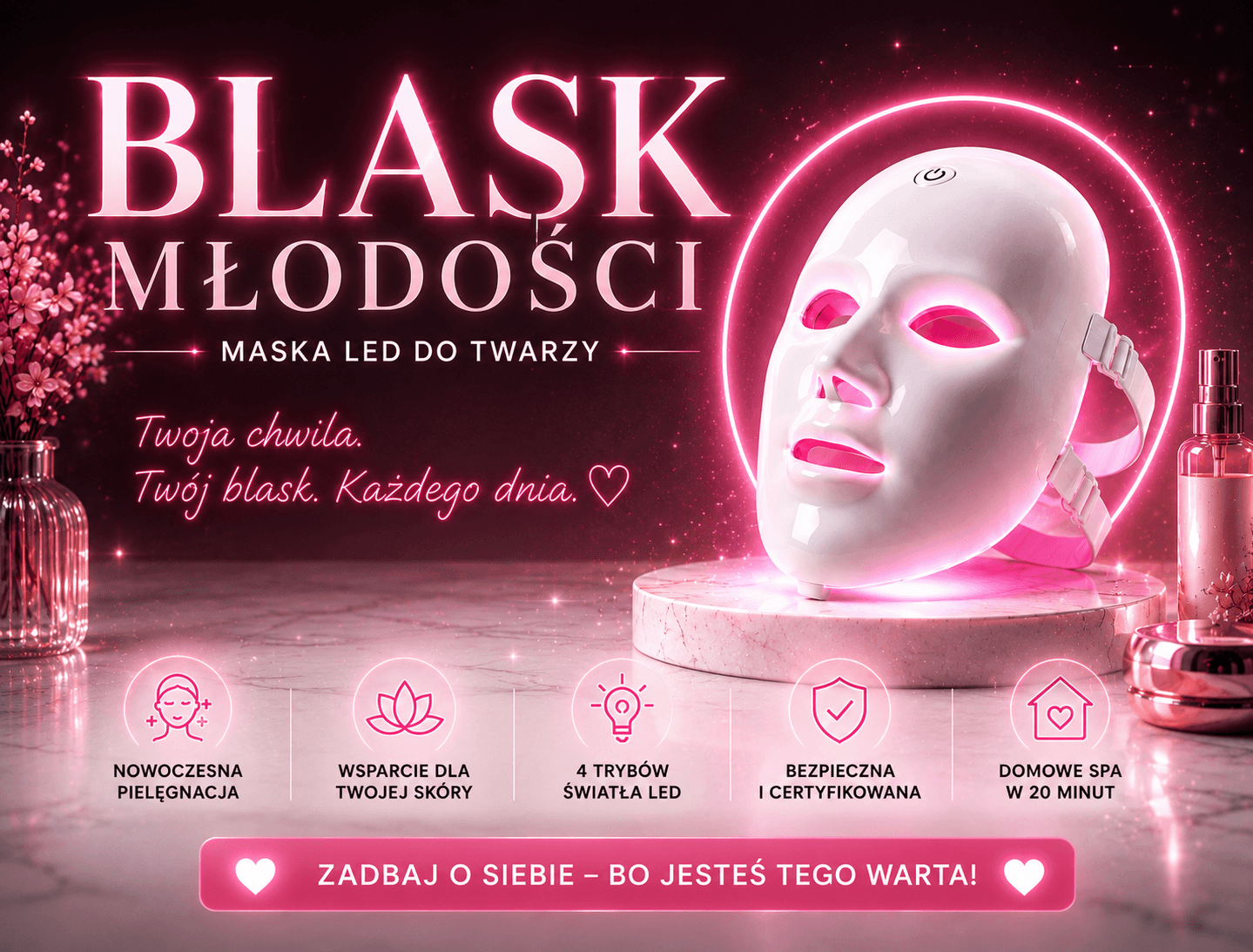 Blask Młodości~Maska LED do Twarzy